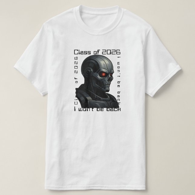 Camiseta Terminator Skull Graduation Design Class of 2026 (Diseño del anverso)