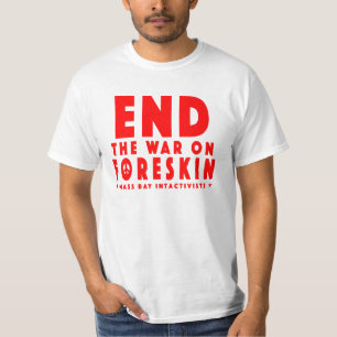 Camiseta Termine la guerra en el Foreskin, rojo en la