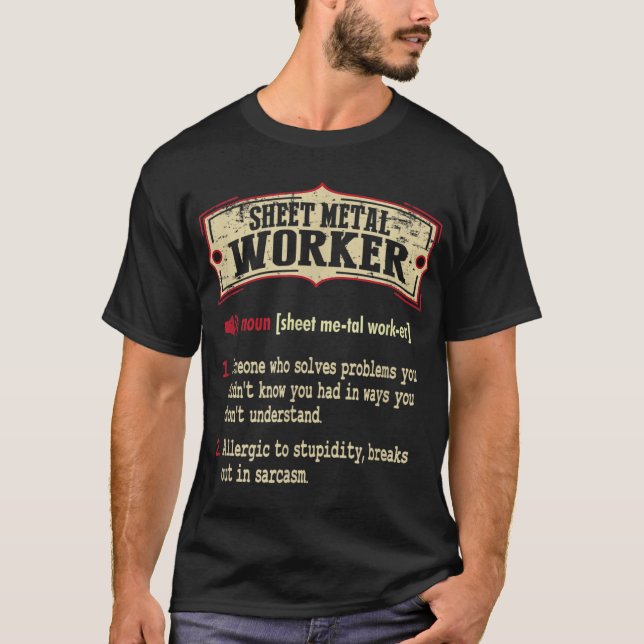 Camiseta Término de diccionario de trabajo Metalizado de ho (Anverso)