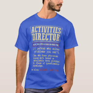 Camiseta Término de diccionario del director de actividades