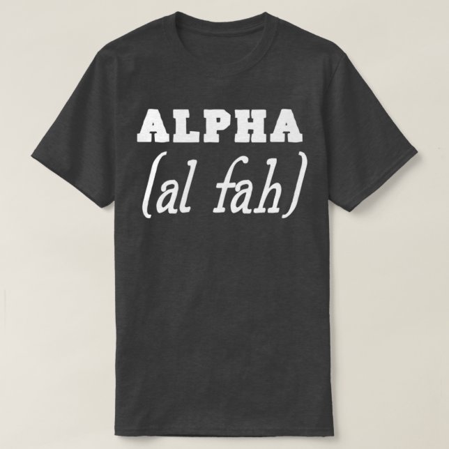 Camiseta Término piloto Alfa para al fah (Diseño del anverso)