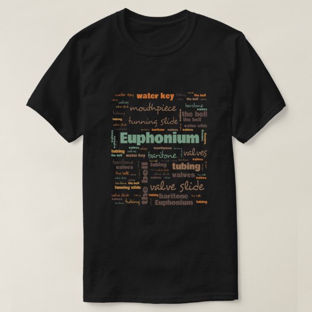 Camiseta Terminología de Baritone Euphonium Música utilizad (Diseño del anverso)