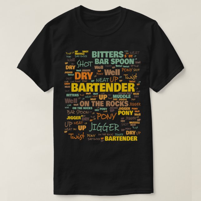 Camiseta Terminología de Bartender Utilizada Comúnmente (Diseño del anverso)