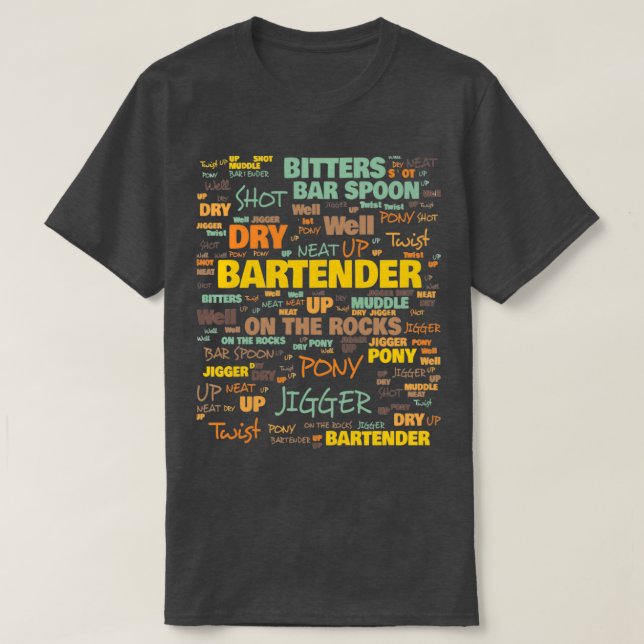 Camiseta Terminología de Bartender Utilizada Comúnmente (Diseño del anverso)