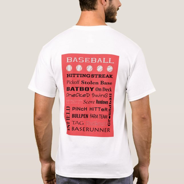 Camiseta Terminología de la tipografía de BASEBALL en la es (Reverso)