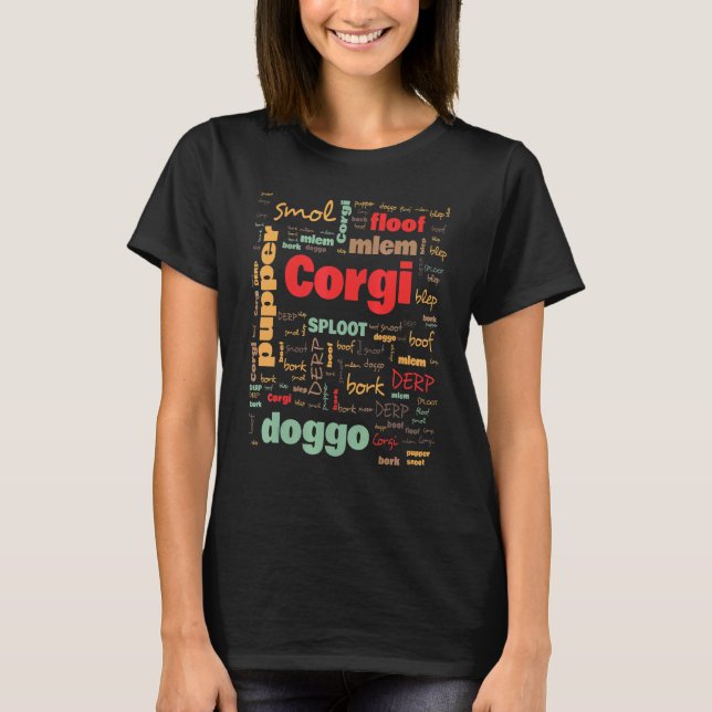 Camiseta Terminología del perro Corgi Términos comúnmente u (Anverso)