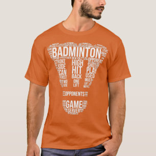 Camiseta Términos de Badminton Word Cloud Badminton Gift Ba