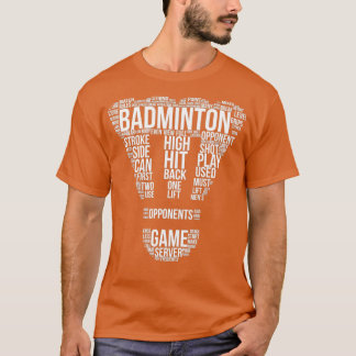 Camiseta Términos de Badminton Word Cloud Badminton Gift Ba