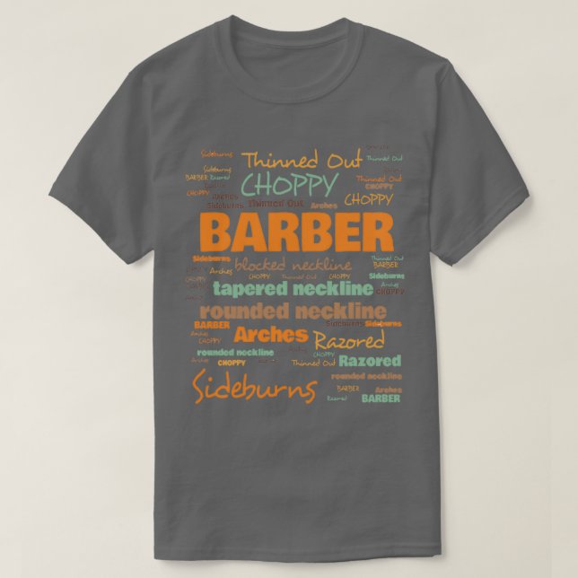 Camiseta Términos de Barber utilizados habitualmente (Diseño del anverso)