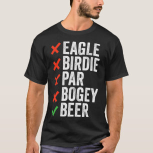 Camiseta Términos de golf Eagle, Birdie, Par, Bogey y Beer 