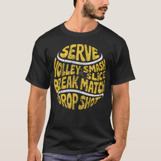Camiseta Términos de Tenis Jugador de Tenis Jugando Tenis