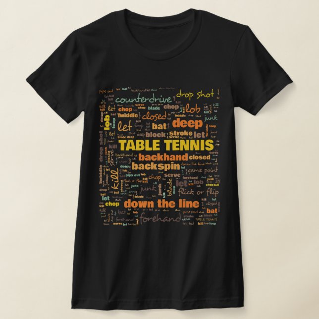 Camiseta Términos de terminología de tenis de mesa utilizad (Distribución)