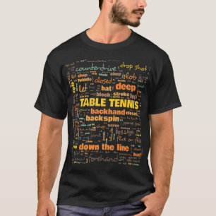 Camiseta Términos de terminología de tenis de mesa utilizad