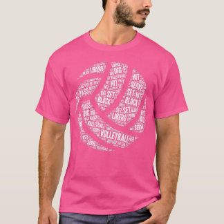 Camiseta Términos de voleibol: Nube de palabras motivadora