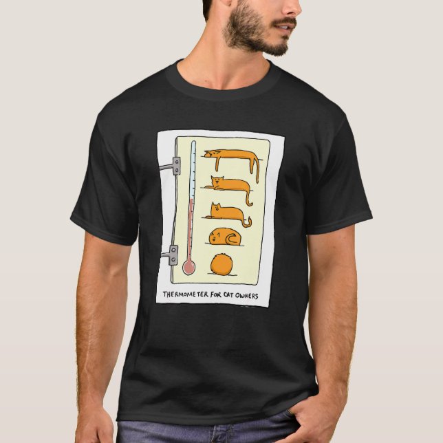 Camiseta Termómetro de gato para diversión y T - (Anverso)