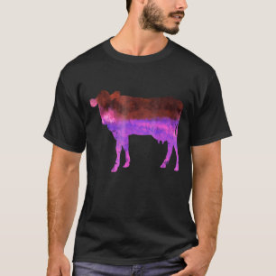 Camiseta Ternera de vaca prado colorido