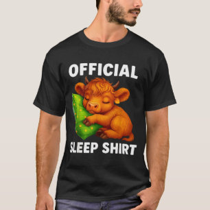Camiseta Ternera nocturna baja acogedora durmiendo vaca Hig