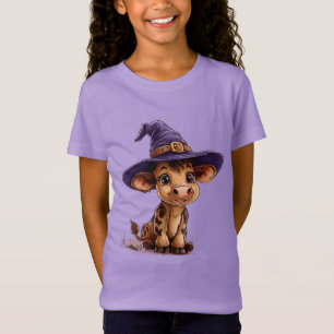 Camiseta Ternero de dibujos animados lindo con sombrero de