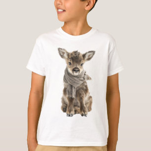 Camiseta Ternero de Invierno con Bufanda Acogedora Niños
