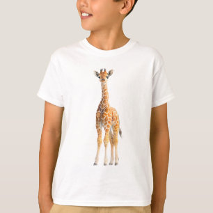 Camiseta Ternero de jirafa reticulada agraciada de pie