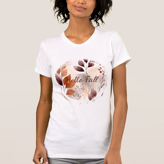 Camiseta Terracota y hojas de otoño de Borgoña | Boho Autum (Anverso)