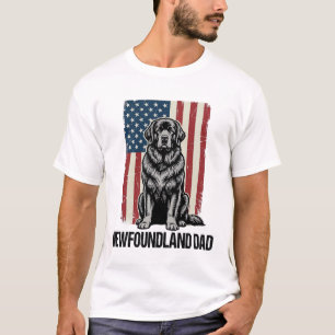 Camiseta Terranova Papá Patriótico Perro Vintage
