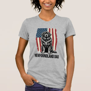 Camiseta Terranova Papá Patriótico Perro Vintage