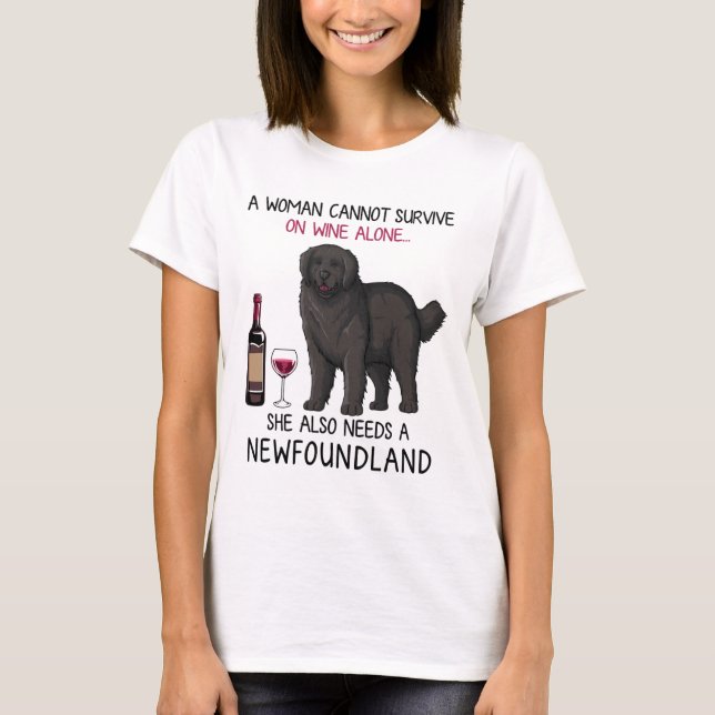 Camiseta Terranova y vino Perro gracioso (Anverso)
