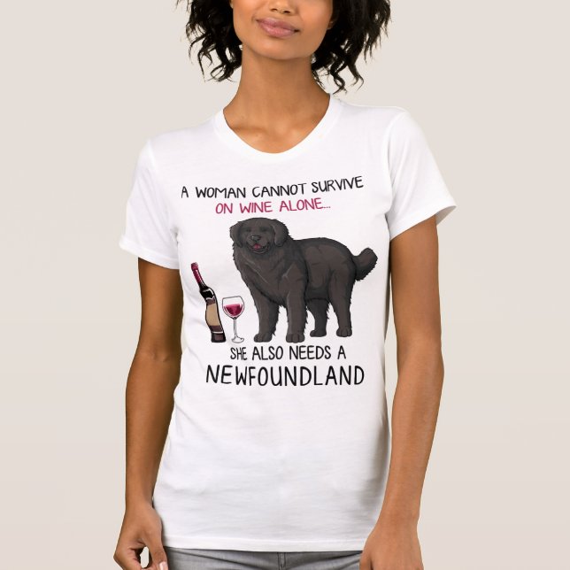 Camiseta Terranova y vino Perro gracioso (Anverso)