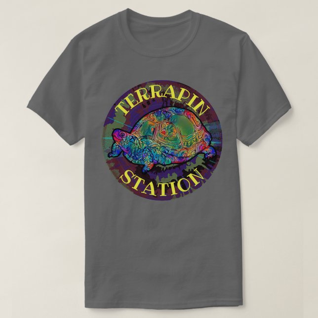 Camiseta Terrapin Station Trippy Turtle Retro en la noche 1 (Diseño del anverso)