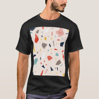 Camiseta Terrazzo colorido: fragmentos de roca sin costura.