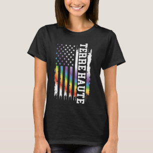 Camiseta Terre Haute Estados Unidos: El arcoiris con EE.UU.