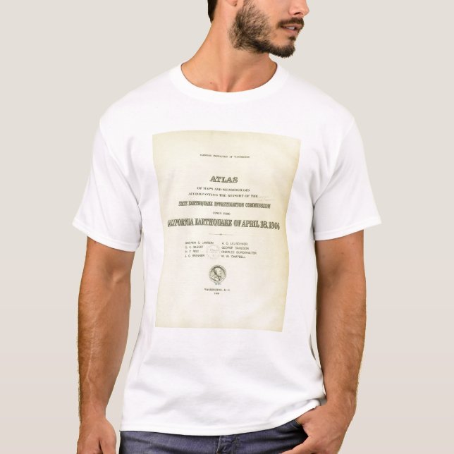 Camiseta Terremoto de California del atlas de la página de (Anverso)