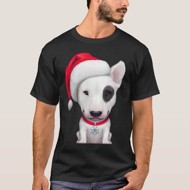 Camiseta Terrier blanco de toros ingleses con parche de ojo (Anverso)