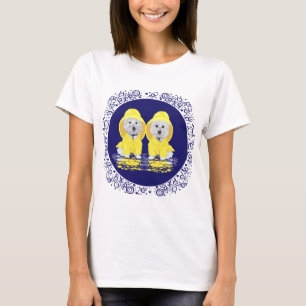 Camiseta Terrier Blancos de West Highland bajo la lluvia