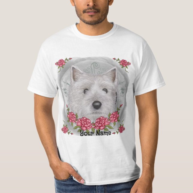 Camiseta Terrier Cairn de Rosas (Anverso)