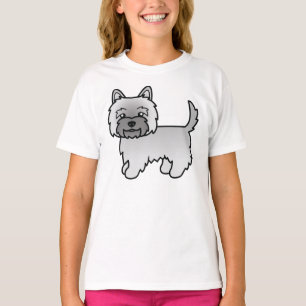 Camiseta Terrier Cairn Gris Perro de Dibujos Animados Lindo
