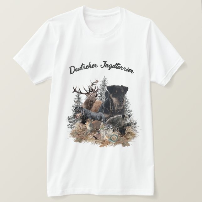 Camiseta Terrier de caza alemán (Jagdterrier) (Anverso del diseño)