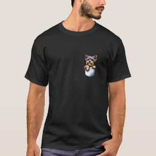 Camiseta Terrier de Cute Yorkshire en Pocket Mens Perro L