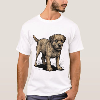 Camiseta Terrier de Frontera Vintage: Perro Clásico Otterhe
