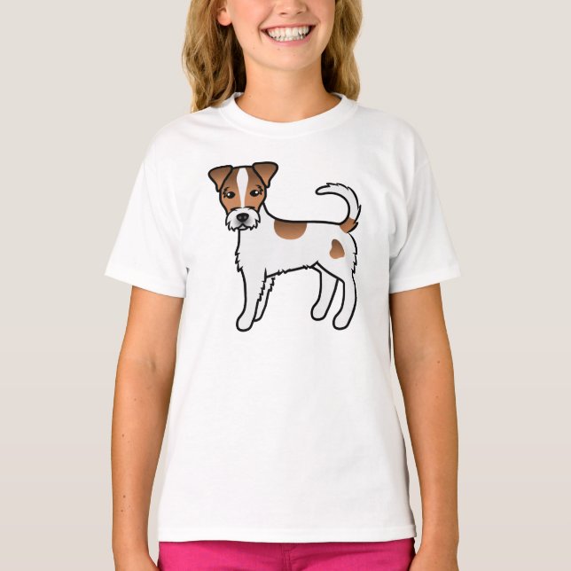 Camiseta Terrier de Parson Russell de pelaje áspero blanco  (Anverso)