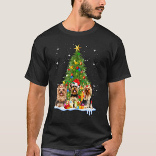 Camiseta Terrier de Yorkshire Árbol Feliz Navidad