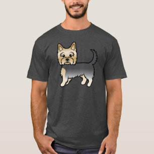 Camiseta Terrier de Yorkshire Cartoon perro azul y dorado