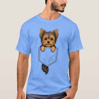 Camiseta Terrier de Yorkshire divertido asomándose en el bo