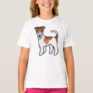 Camiseta Terrier de zorro de alambre blanco y bronceado, pe