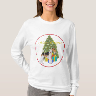 Camiseta Terrier de Zorro de Alambre Navidad