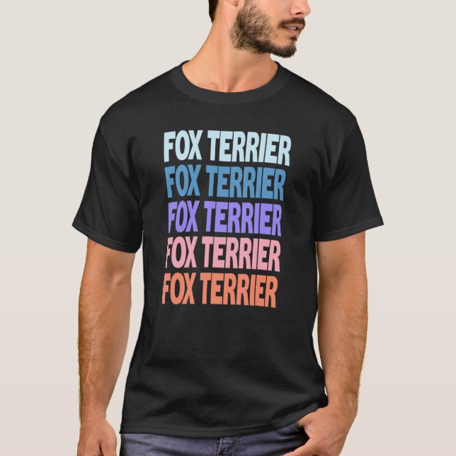 Camiseta Terrier de zorro de texto repetido moderno (Anverso)