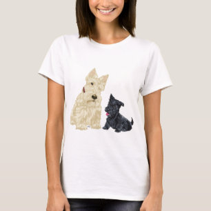Camiseta Terrier Escocés Adulto y Cachorro