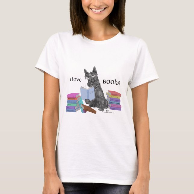 Camiseta Terrier Escocés Ama los Libros (Anverso)
