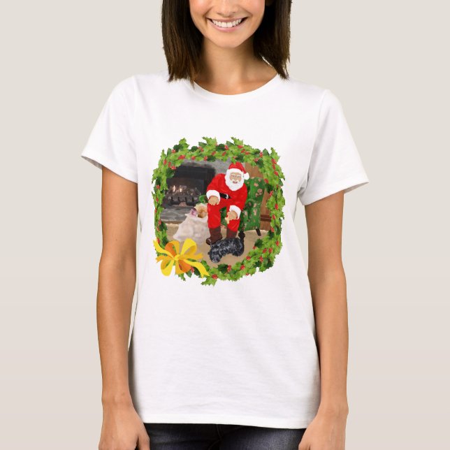 Camiseta Terrier escocés con Papá Noel (Anverso)